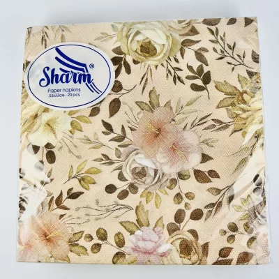 Серветки 33*33 2-х шарові квіти (20шт/уп;30уп/ящ)