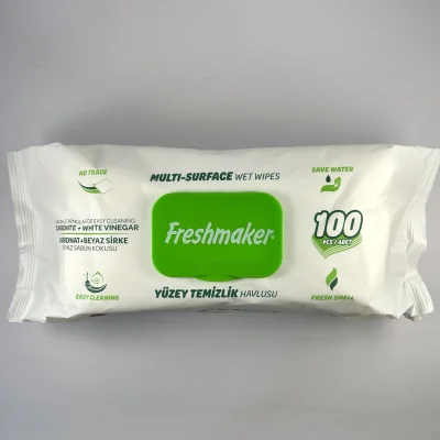 Вологі серветки для прибирання Freshmaker Blue, Green 100 шт клапан (12 шт/ящ)