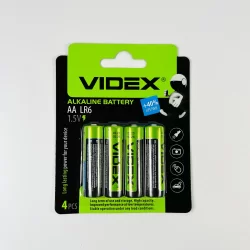 Батарейки Videx Alkaline R6 - 4 шт. в спайці, 60 шт/уп (720 шт/ящ)
