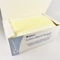 Маски медичні Safe+Mask Economy, ЖОВТІ (50 шт/уп; 10 уп/ящ)