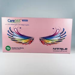Рукавица нитрил розовая S CARE365 (50 пар в упаковке; 10 упаковок в ящике)