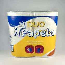 Туалетний папір Papela Duo 2-шаровий 4 шт/уп (12 уп/мішок)