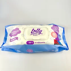 Вологі серветки д/дітей з перших днів життя LOLLY 80 шт з клапаном (9 шт/ящ)