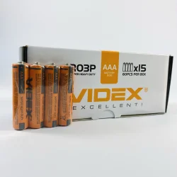 Батарейки Videx  R3 - 4 шт. в спайці, 60 шт/уп (1440 шт/ящ)