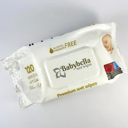 Волога серветка Babybella дитяча біла з клапаном 120 шт ( 12 уп / ящ )