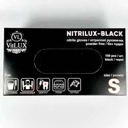 Рукавиця нітріл Nitrilux чорна S (50пар/уп; 10уп/ящ)