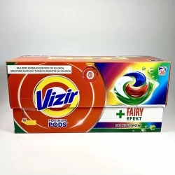 Капсулы для стирки VIZIR Platinum Pods + FAIRY EFEKT Color 26 капсул(4шт/ящ)