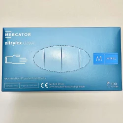 Рукавиця нітріл синій MERKATOR Nitrylex classic розмір  М ( 50пар/уп, 10уп/ящ)