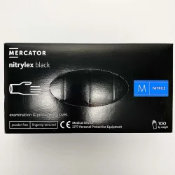 Перчатка нитрил MERKATOR Nitrylex черная M (50пар/уп; 10уп/ящ)