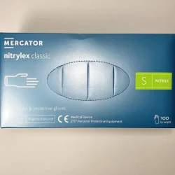 Рукавиця нітріл синій MERKATOR Nitrylex classic розмір S ( 50пар/уп, 10уп/ящ)