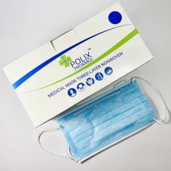 Маска 3-х слой.резинка с нос.фикс.Polix Pro&Med(50шт/уп)спандбонд голубой.